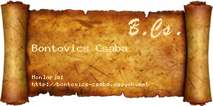 Bontovics Csaba névjegykártya